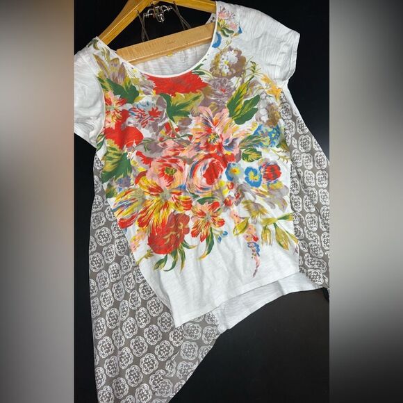 Anthropologie Little Yellow Button Elysia Top Size Medium VGUC - Picture 4 of 9